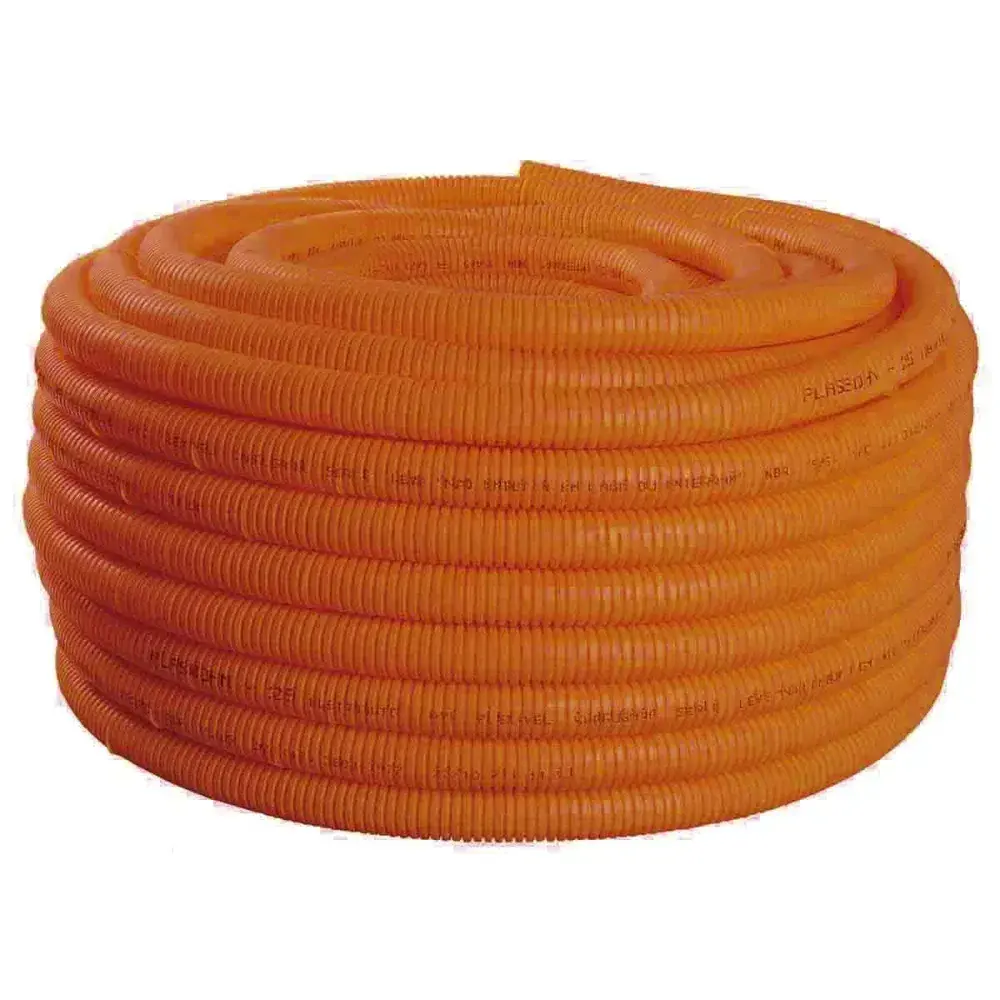 Eletroduto corrugado 25MM laranja 50 metros Liege
