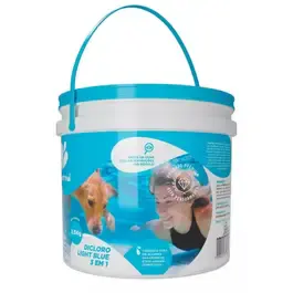 Cloro para piscinas 3 em 1 light blue 2.5 KG balde Montreal — fotografia 2
