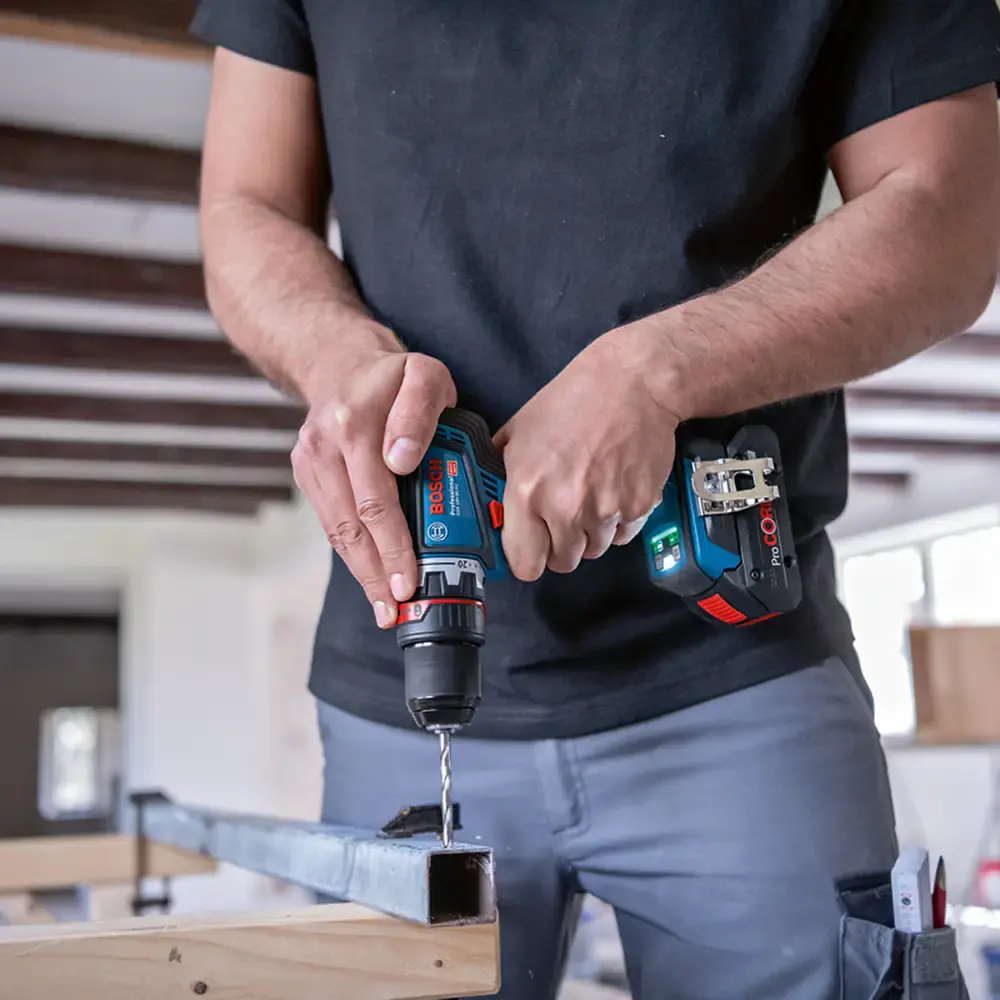 Parafusadeira furadeira à bateria 18V com adaptador perfurador sem bateria Bosch — fotografia 6
