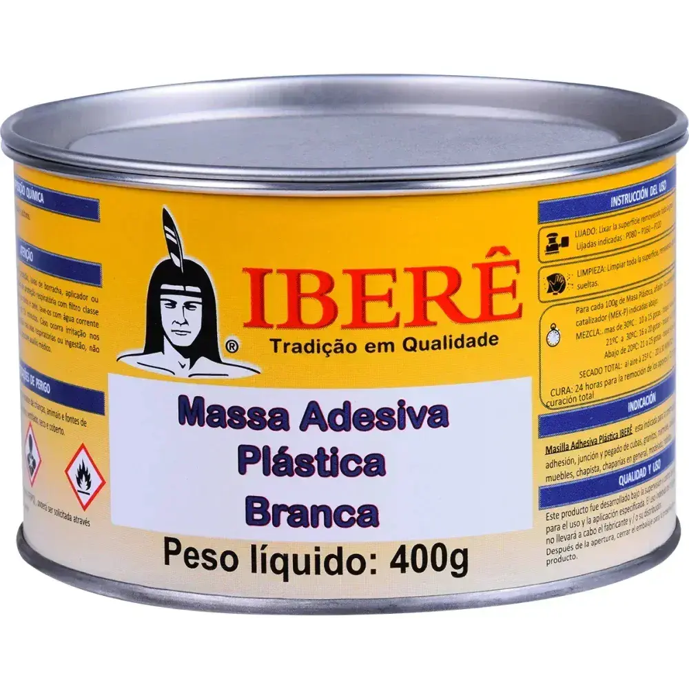Massa plástica branca 400G iberê — fotografia 7