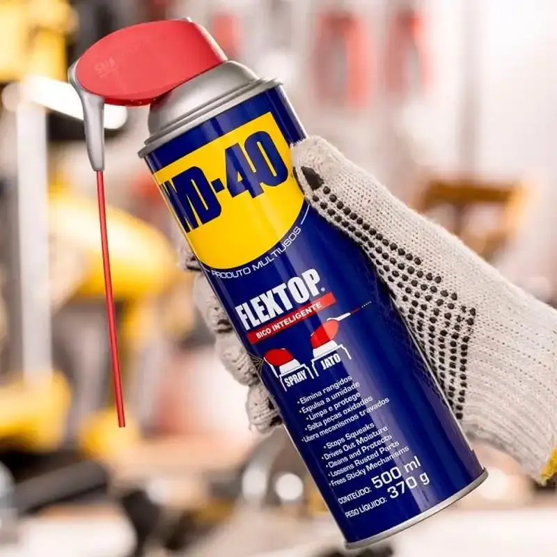 Óleo lubrificante spray multiuso flextop 500 ML industrial com bico inteligente WD40 — fotografia 3