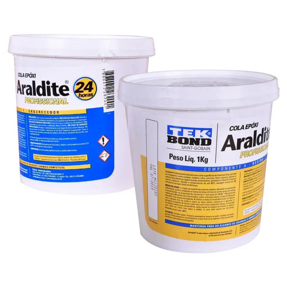 Cola epóxi Araldite profissional 1,8KG tekbond — fotografia 6