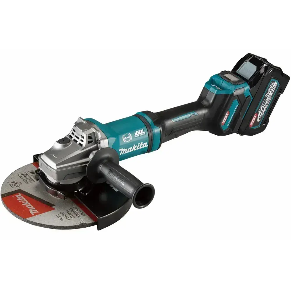 Esmerilhadeira angular xgt 9 pol bateria 40V com carregador 127V Makita — fotografia 5