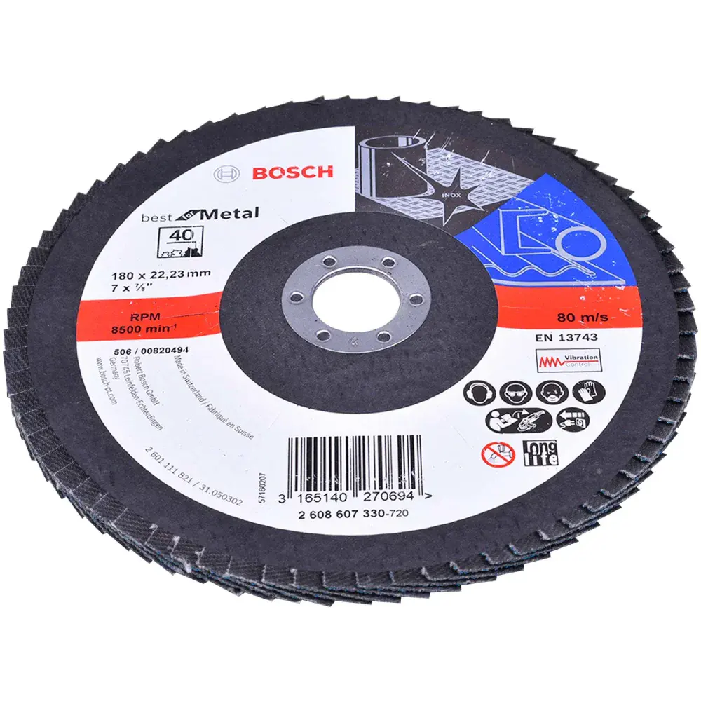 Disco flap 180X22MM G40 best for metal Bosch — fotografia 8