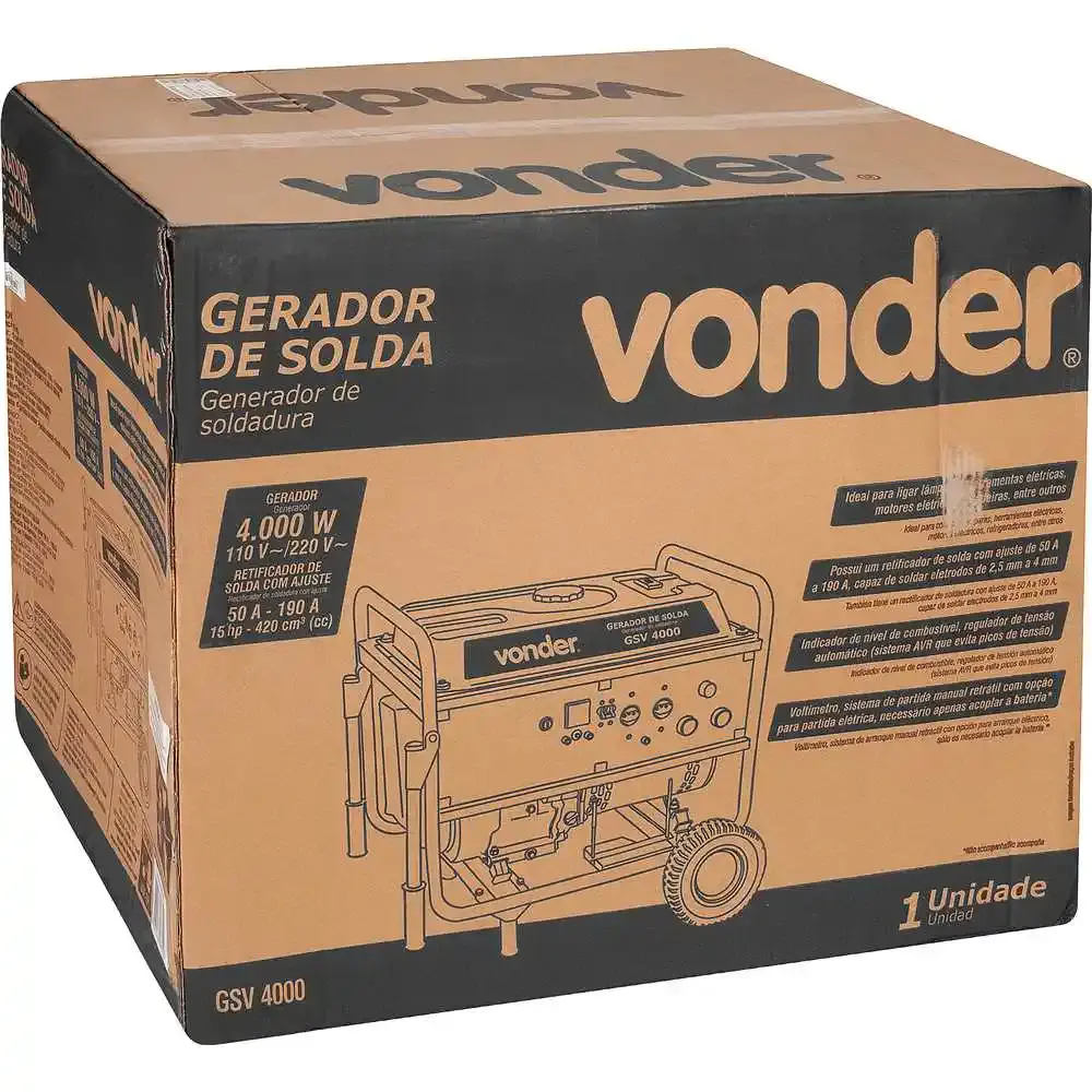 Gerador de solda e energia a gasolina 2 em 1 GSV4000 4000W Vonder — fotografia 3
