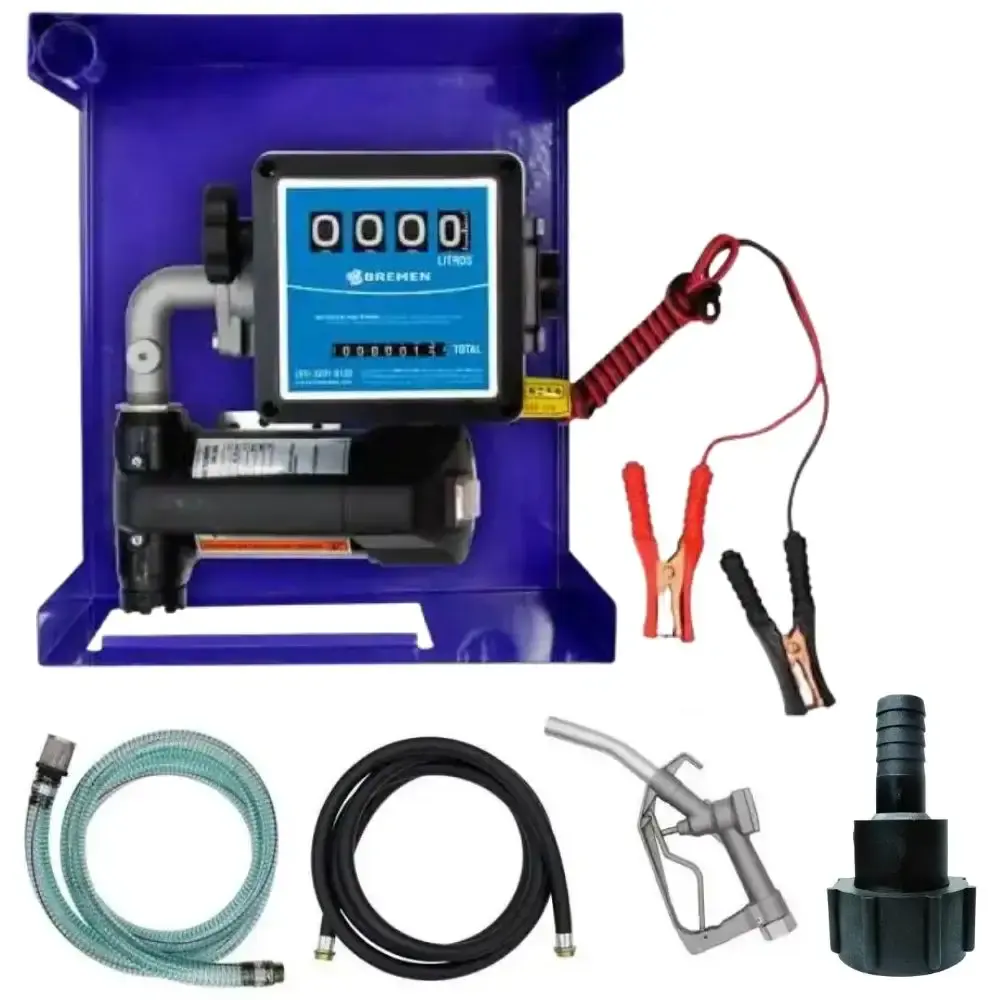 Bomba para Óleo Diesel 12V 40L/Min com Adaptador para Contentor 2POL x Espigão 3/4POL BSP BREMEN — fotografia de referência