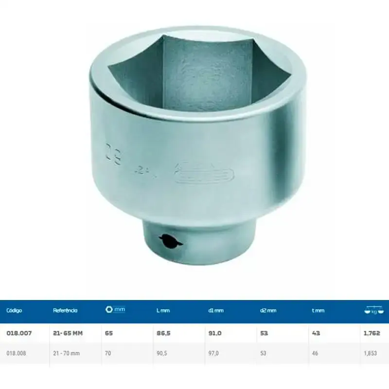 Soquete Encaixe Sextavado 1 POL x 65 MM 018.007 21-65 GEDORE — fotografia 2