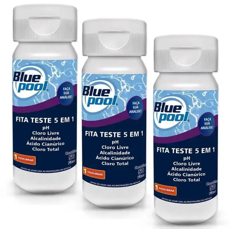 Fita para Teste de Piscinas 5 em 1 Kit com 150 Fitas 250112B Bluepool by FLUIDRA — fotografia de referência