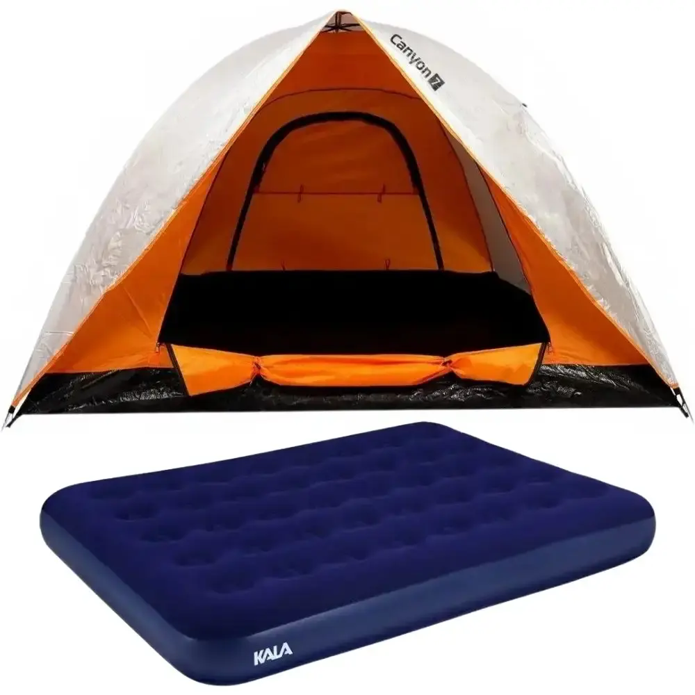 Barraca para camping 7 pessoas canyon com colchão inflável de casal Kala — fotografia 5