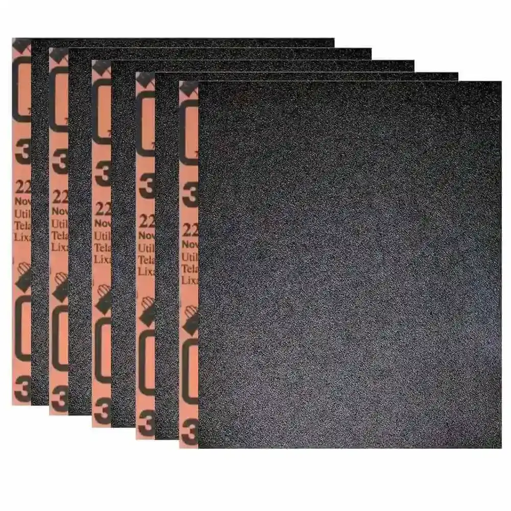 Lixa pano metal para ferro grana 220 3M kit com 10 unidades