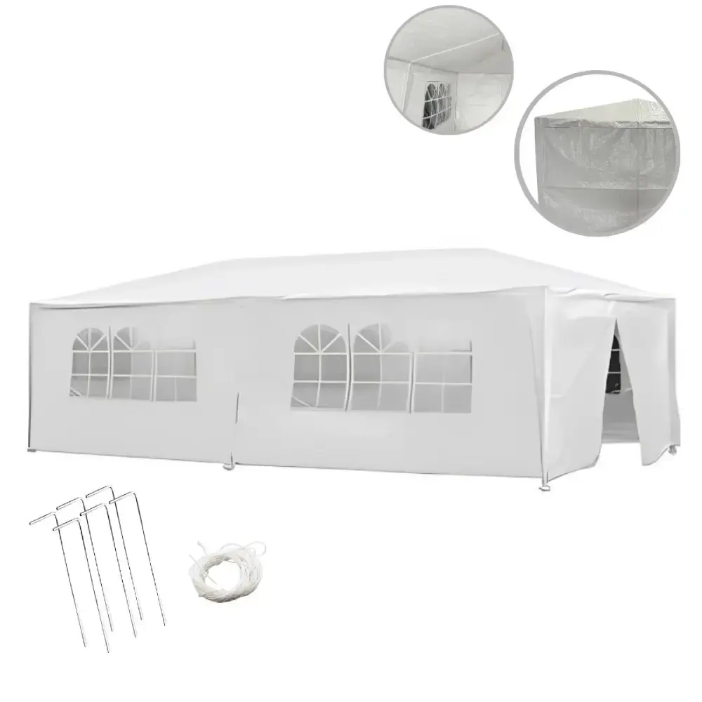 Tenda gazebo 3X6 em aço dobrável com parede e porta branco IWGZM36BR ImportWay — fotografia de referência