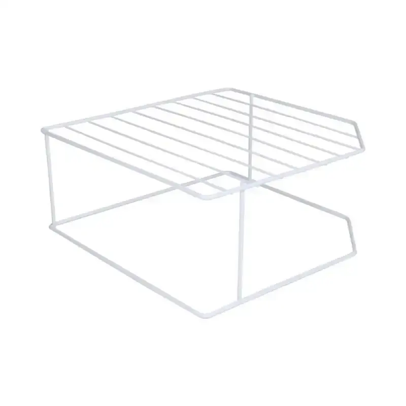 Organizador porta pratos horizontal viena 2 níveis em aço branco 990701 BEL — fotografia 4