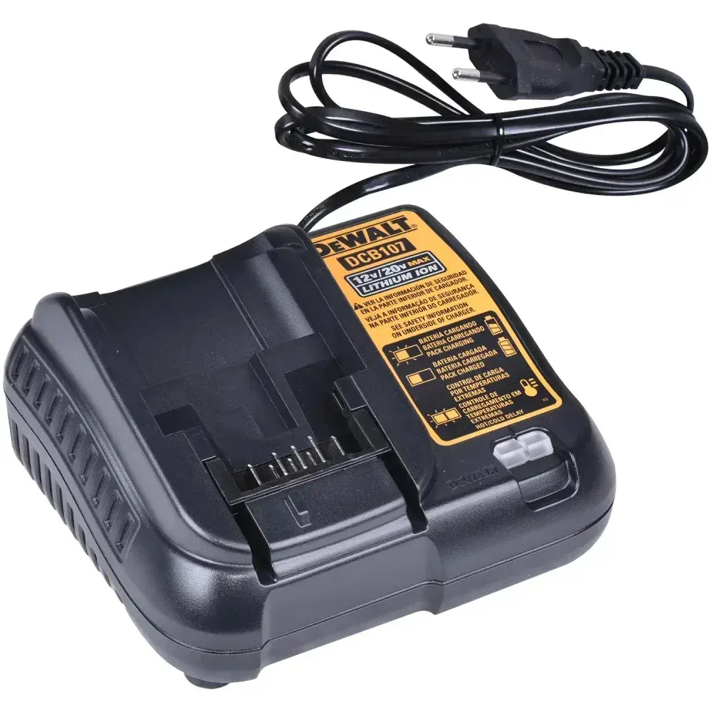 Carregador de baterias 12 a 20V DCB107-BR Dewalt bivolt — fotografia 8