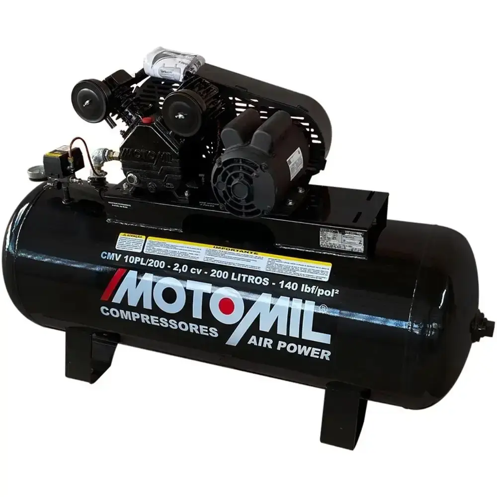 Compressor de ar 2 pistões CMV mono air power 10 pés 2HP 200L 42276.0 MotoMil — fotografia 3