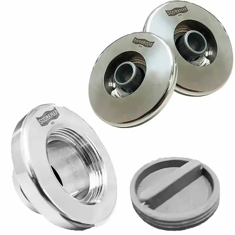 Kit 2 dispositivos de retorno e dispositivo de aspiração em aço inox 50MM Sodramar