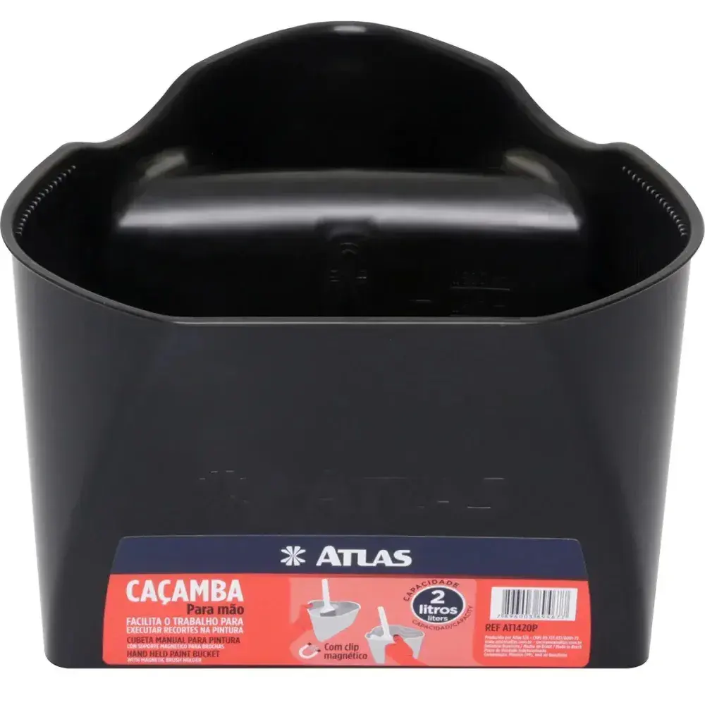Bandeja caçamba para tinta de plástico preta 2L Atlas — fotografia 6