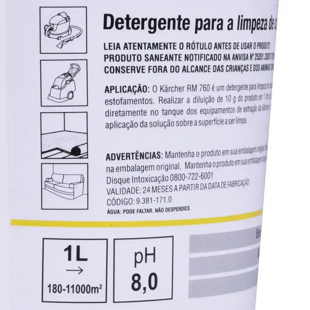 Detergente em pó para extratoras 800GR RM760 Karcher — fotografia 10