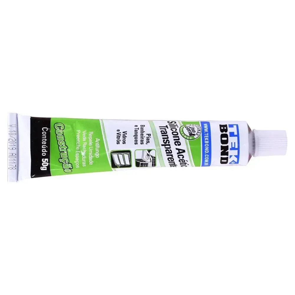 Silicone acético transparente construção bisnaga 50G Tekbond — fotografia 8