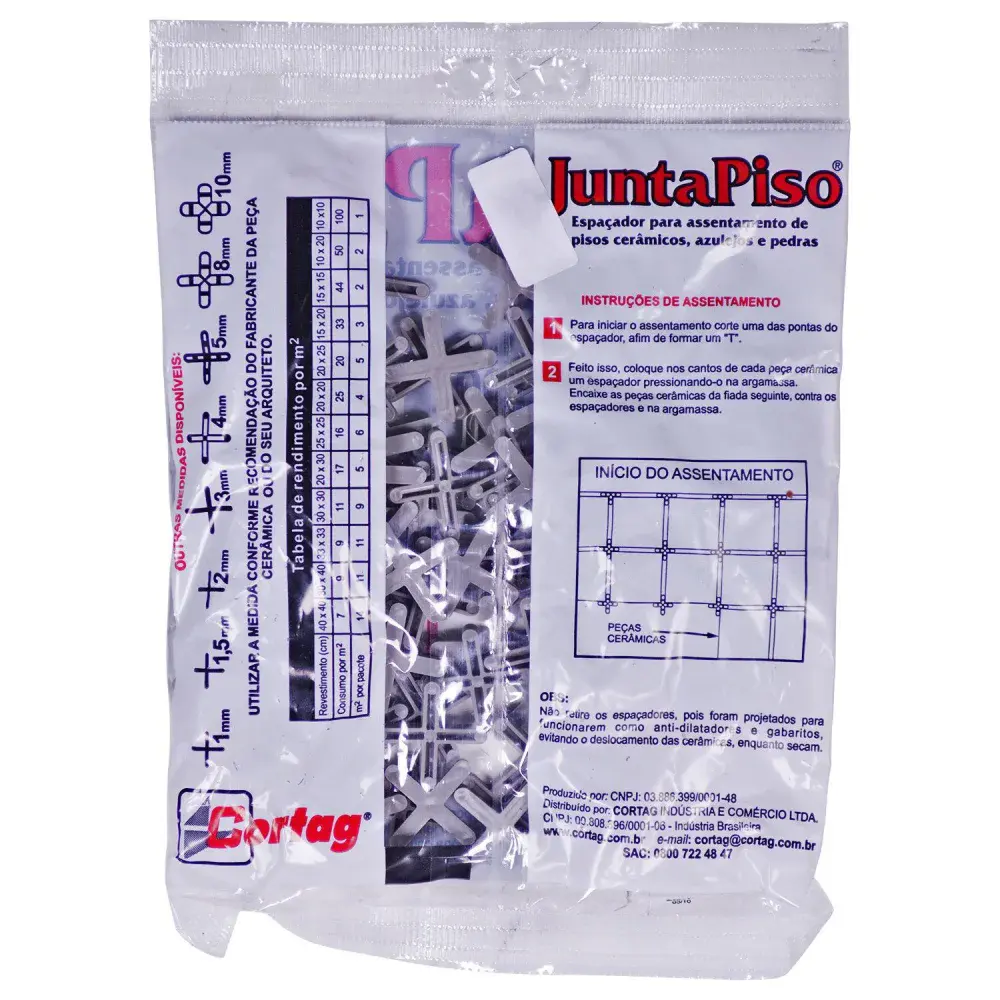 Espaçador de junta de piso 4MM 100 peç cinza Cortag — fotografia 4