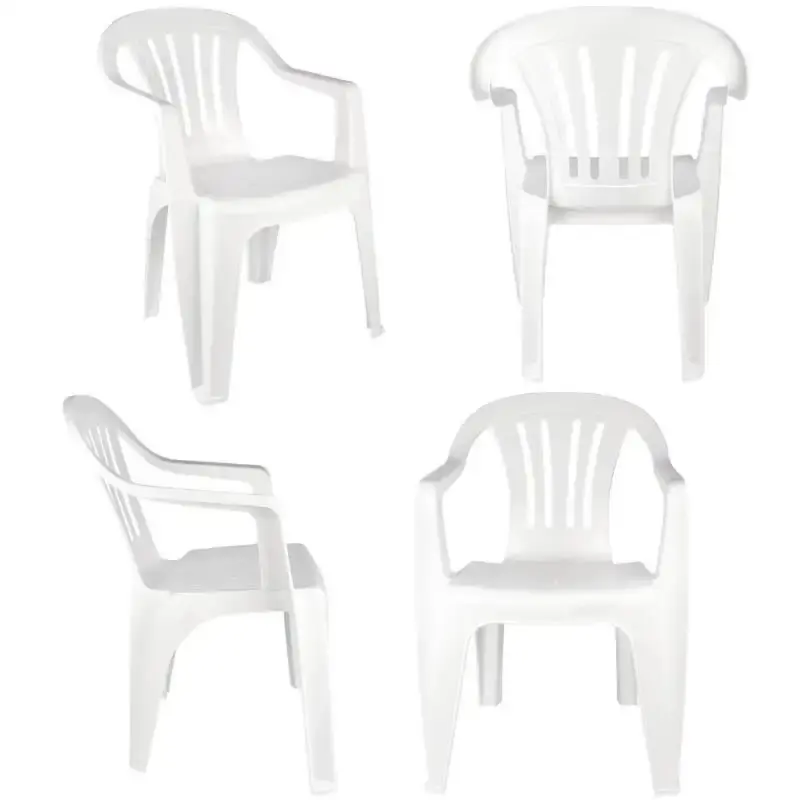 Cadeiras poltronas de plástico natal branca F890000 kit com 4 unidades Garden life