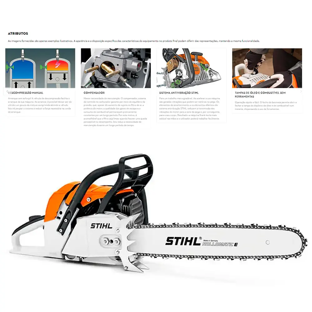 Motosserra combustão a gasolina 72.2 CC sabre 40 CM MS 382 Stihl — fotografia 4