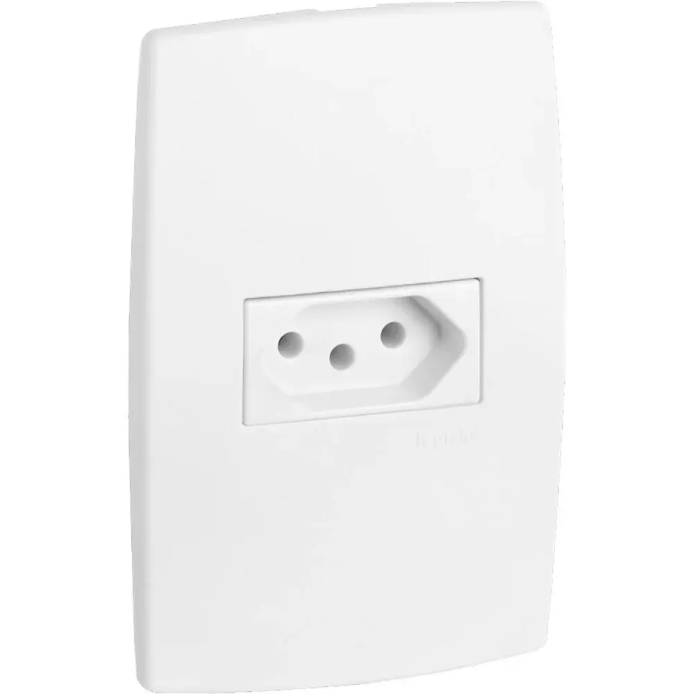 Conjunto montado 4X2 tomada 10A horizontal branca Pial plus