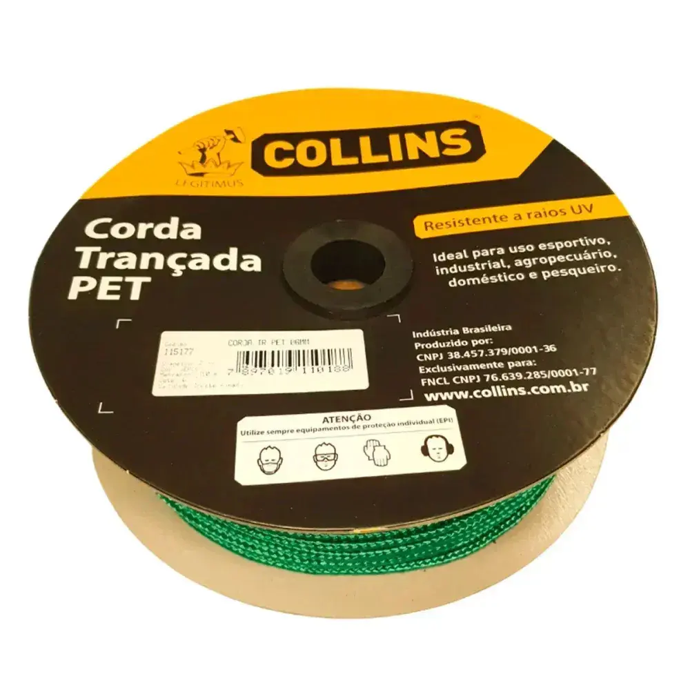 Corda pet trançada 150M/ 6MM verde Collins — fotografia 2