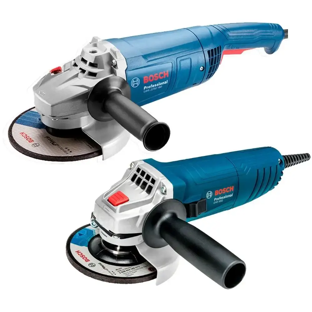 Esmerilhadeira angular 4.1/2 POL GWS850 e esmerilhadeira 7 POL GWS 2200-180 vulcano Bosch 220 V — fotografia de referência