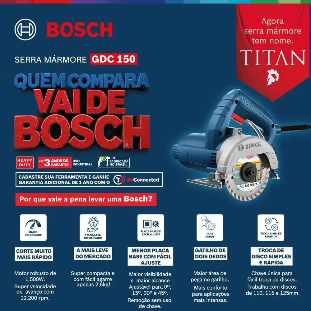 Serra Mármore a seco Bosch GDC 150 TITAN 1500W 110 V — fotografia 12