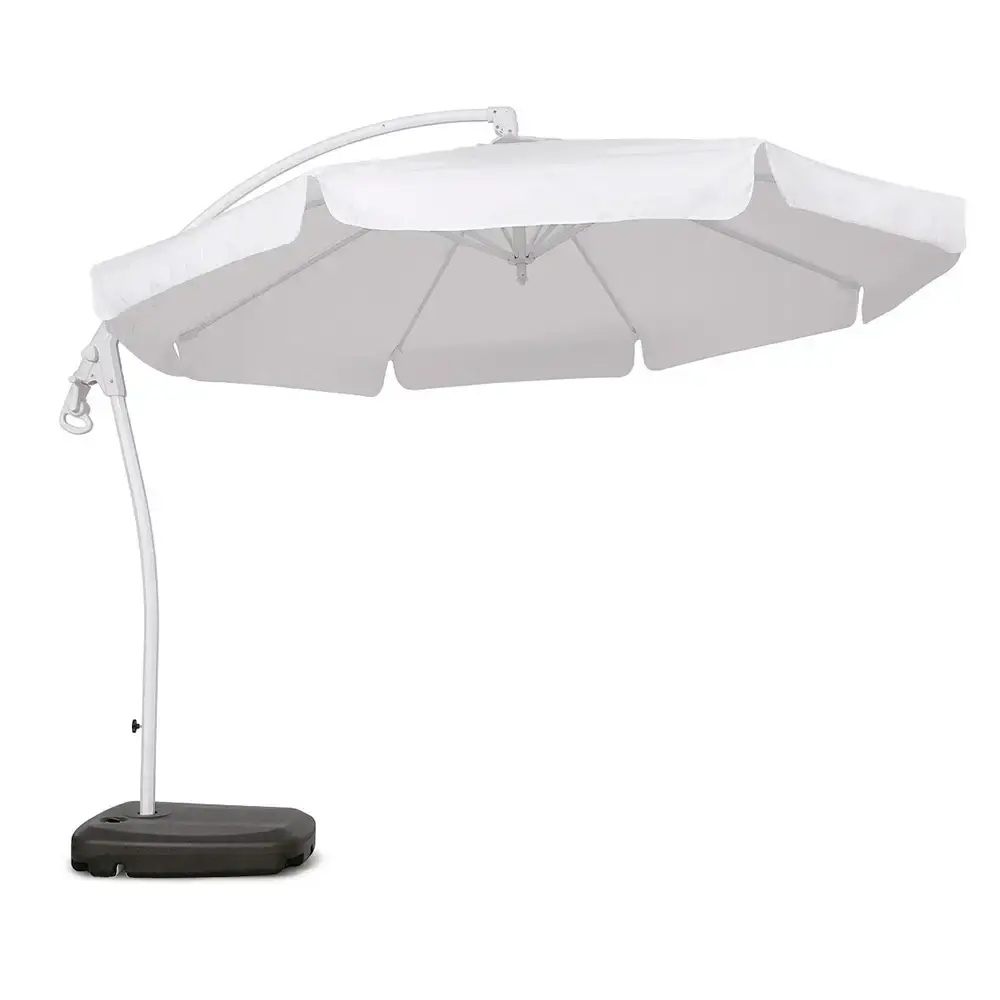 Ombrelone suspenso búzios giratório 360° 3M branco + base em ABS 50 litros preta 891001 BEL BEL FIX
