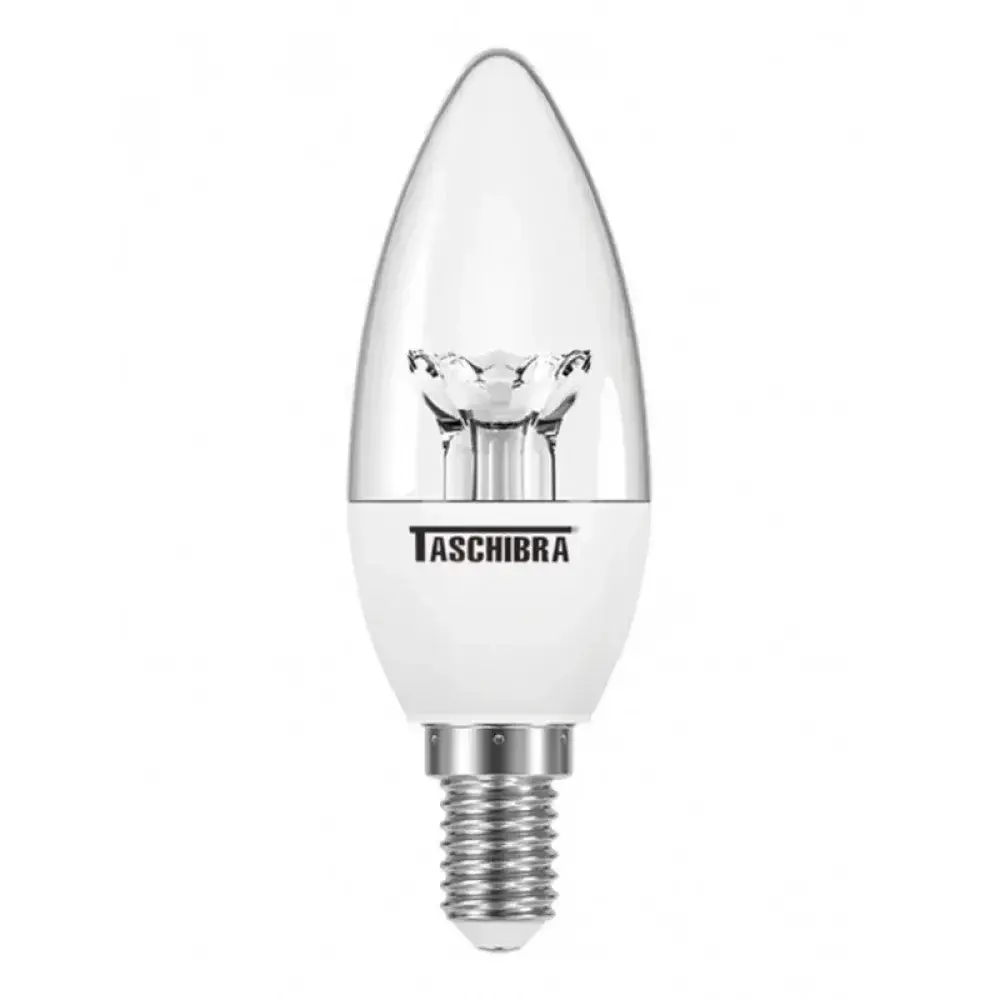 Lâmpada led vela E14 clara 3,1W 6500K bivolt Taschibra — fotografia 2
