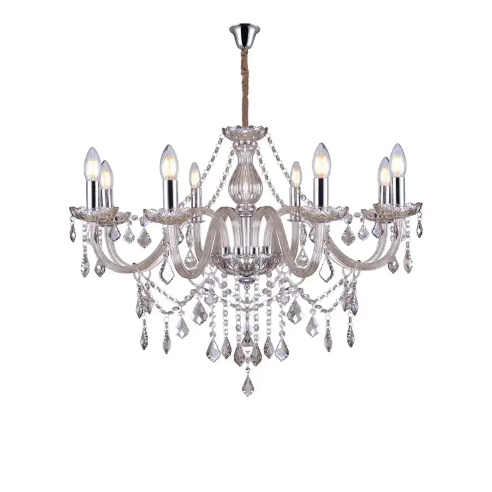 Lustre de cristal conhaque glam 8XE14 320W Taschibra — fotografia 3