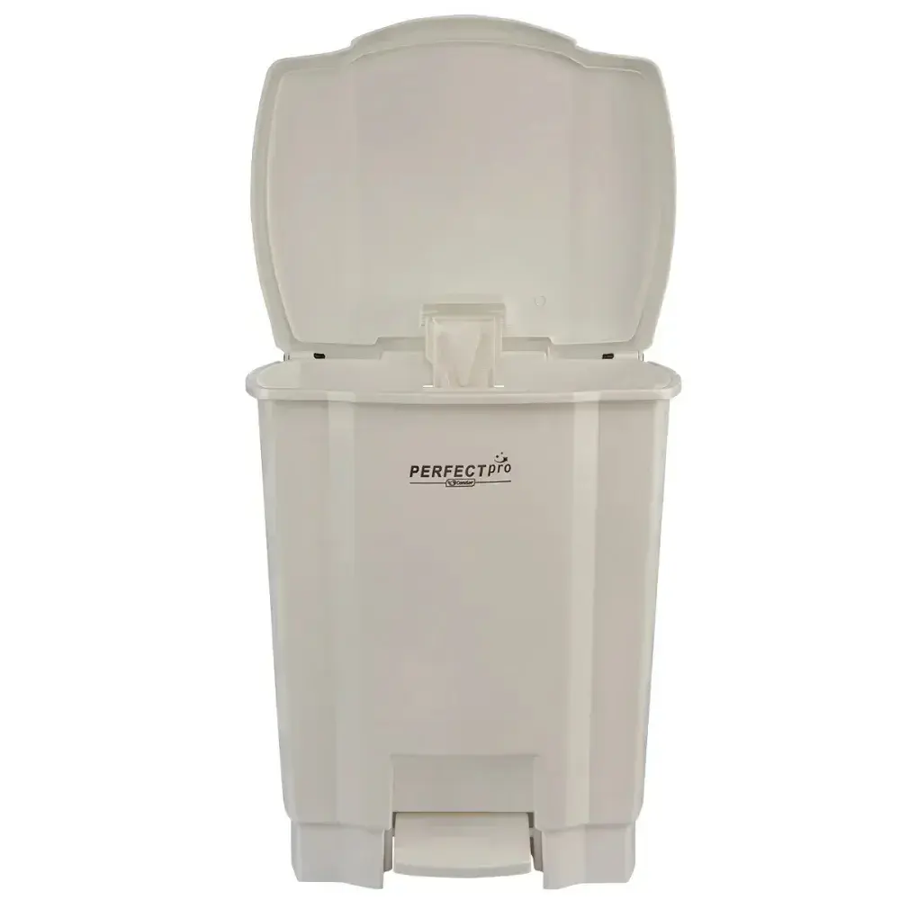 Lixeira resistente e balanceada branca 35L Perfect — fotografia 10