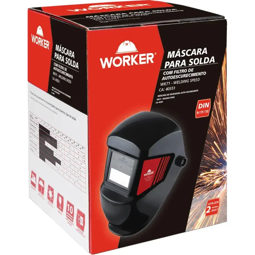 Máscara para solda autoescurecimento WK71 DIN9-13 Worker — fotografia 6