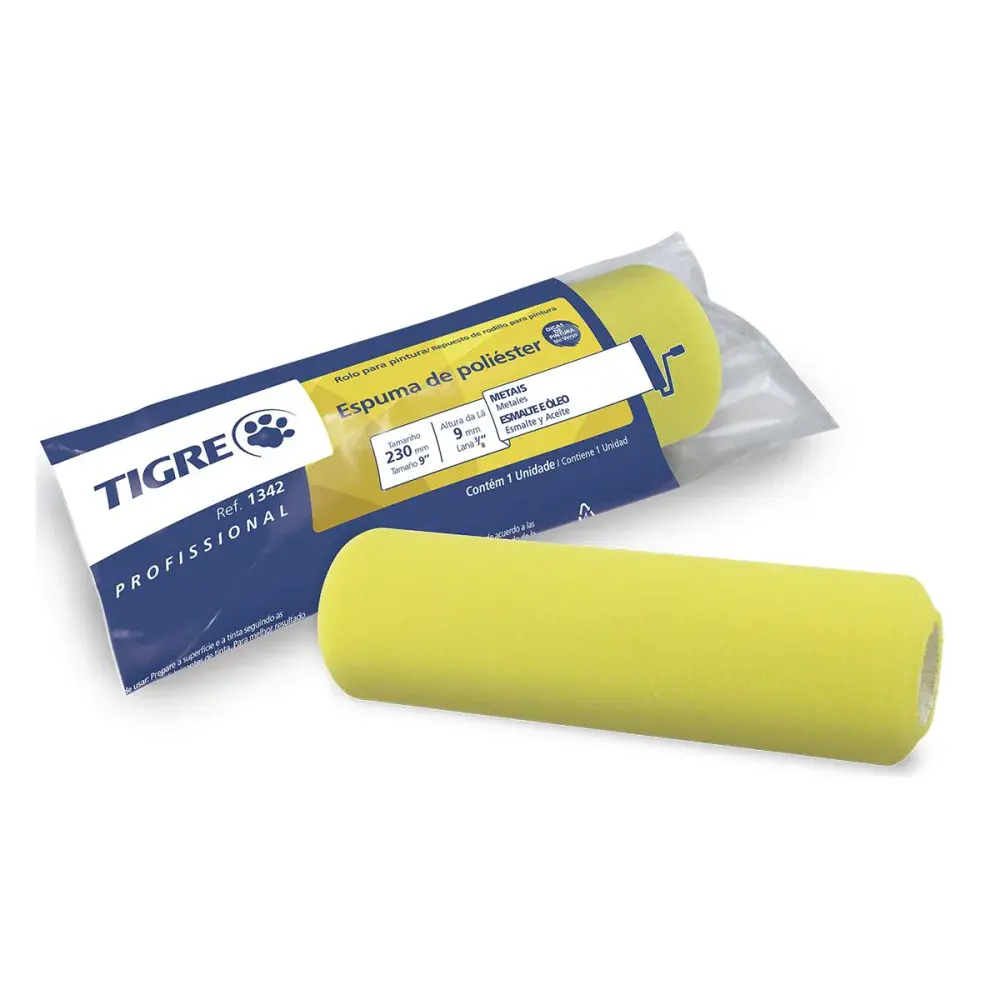 Rolo espuma 23CM amarelo polies 1342 pincéis tigre