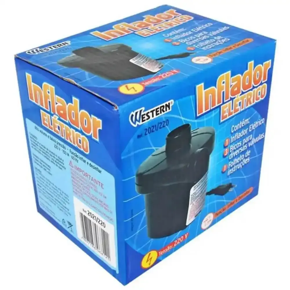 Bomba elétrica inflador para colchão, boia, piscinas e inflável Western 220 V — fotografia 6