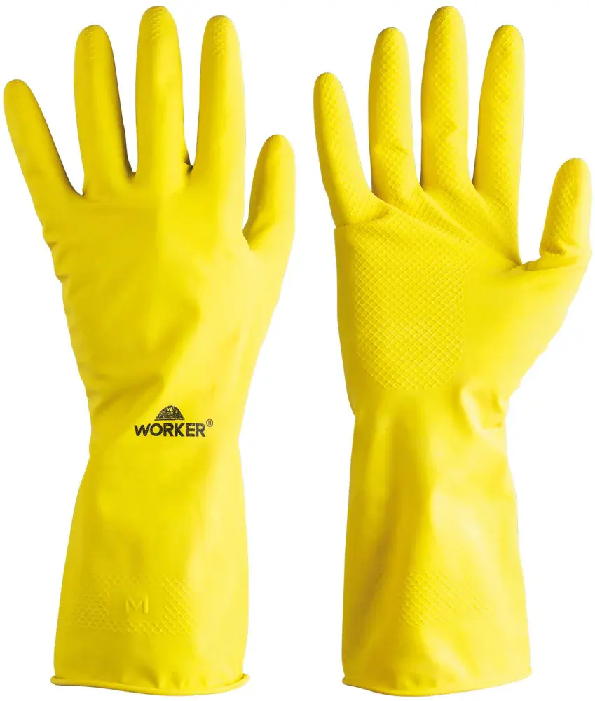 Luva de látex WK46 silver 9 amarelo Worker — fotografia de referência