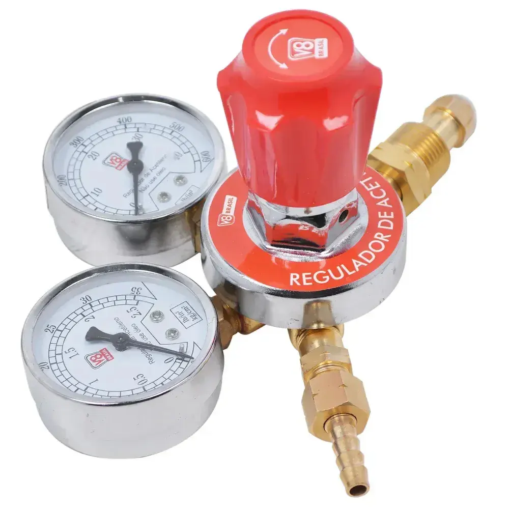 Regulador de pressão gás acetileno 110183 V8 brasil — fotografia 10