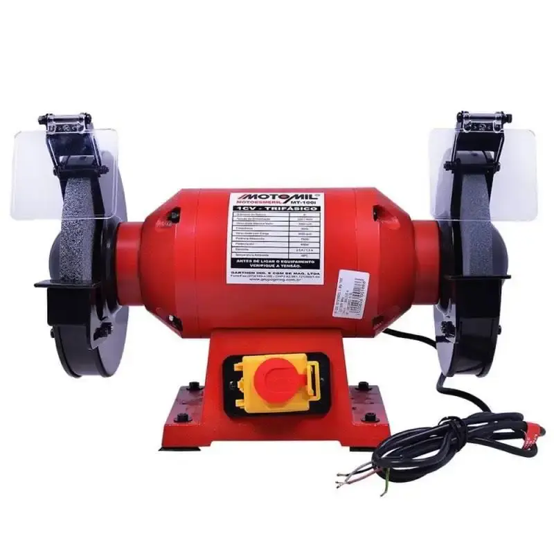 Moto esmeril 8 POL 1.0 HP trifásico 220V/380V MT-100I MotoMil — fotografia de referência