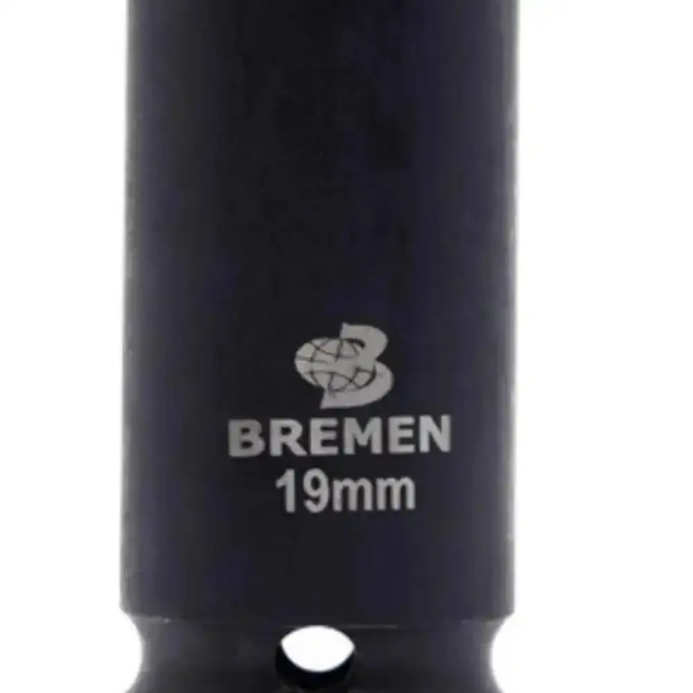 Kit 6 soquetes de impacto longo encaixe 1/2POLX19MM Bremen — fotografia 4