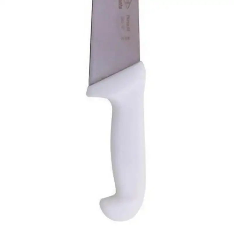 Faca larga premium para carne aço inox 10 POL 25 CM cabo branco Corneta — fotografia 3