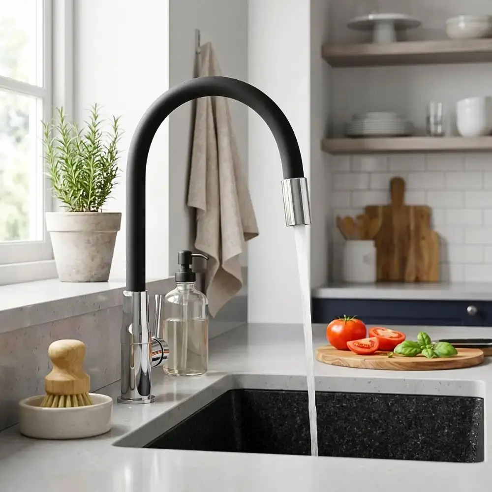 Torneira flexível gourmet para cozinha 54CM ABS e aço inox casa LYS — fotografia 5