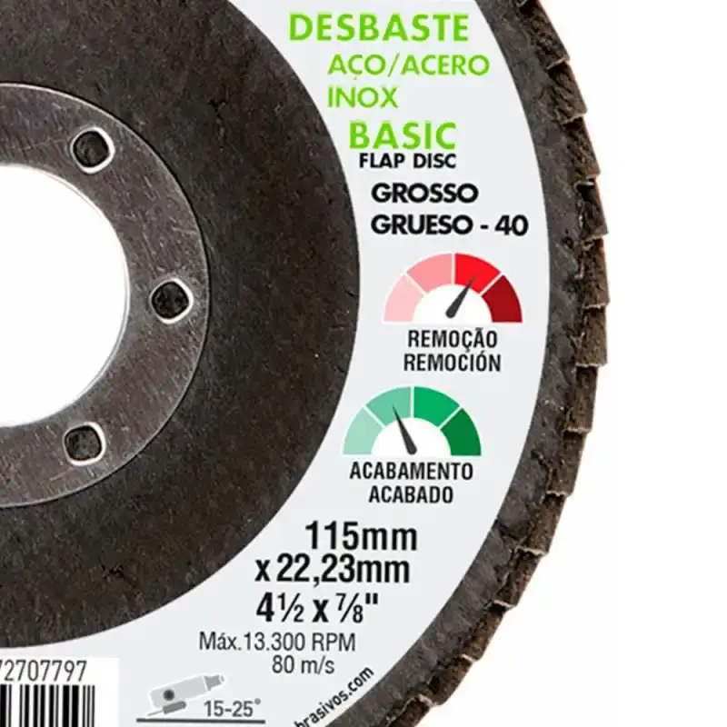 Disco de lixa flap 4.1/2 POL 10 unidades grão 40 classic basic Norton — fotografia 4