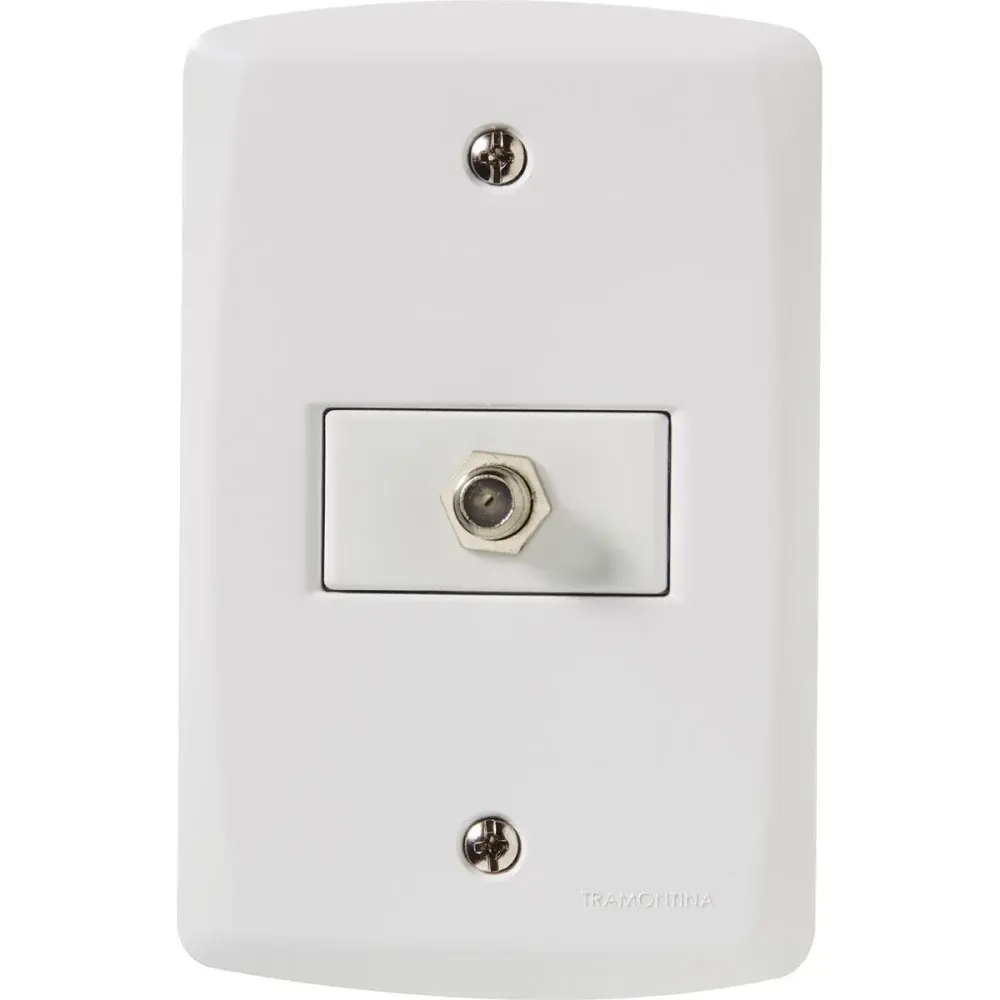 Tomada tv coaxial branca LUX2 Tramontina — fotografia de referência