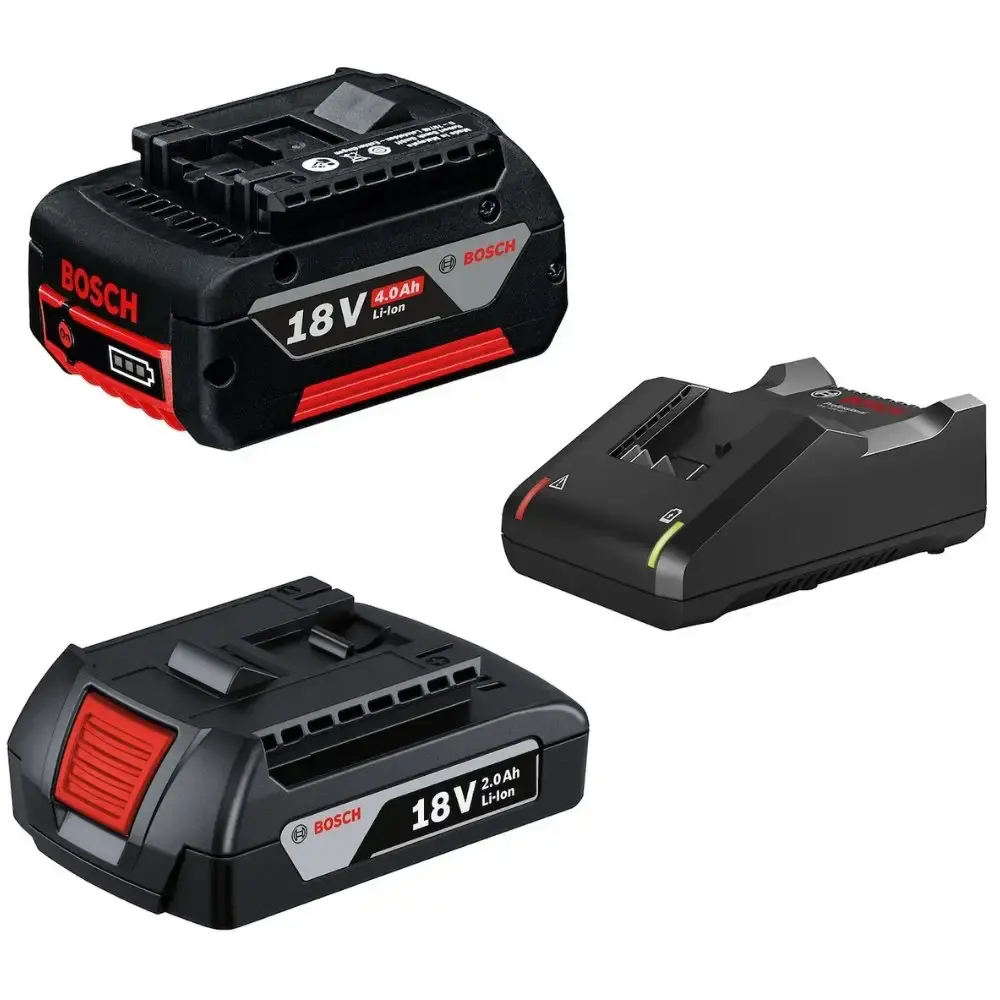 Baterias 18V 4AH e 2AH 2 unidades e carregador bivolt GAL 18V-40 Bosch — fotografia de referência