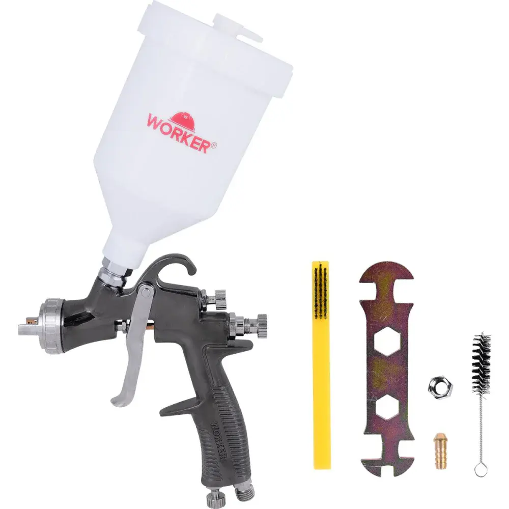 Pistola de pintura profissional gravidade lvlp 600ML Worker — fotografia de referência