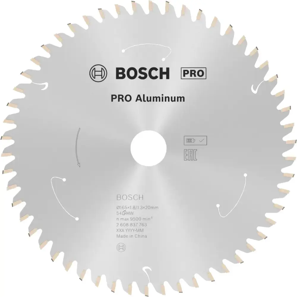 Disco de serra circular PRO aluminium cordless 165X20MM 54 dentes Bosch