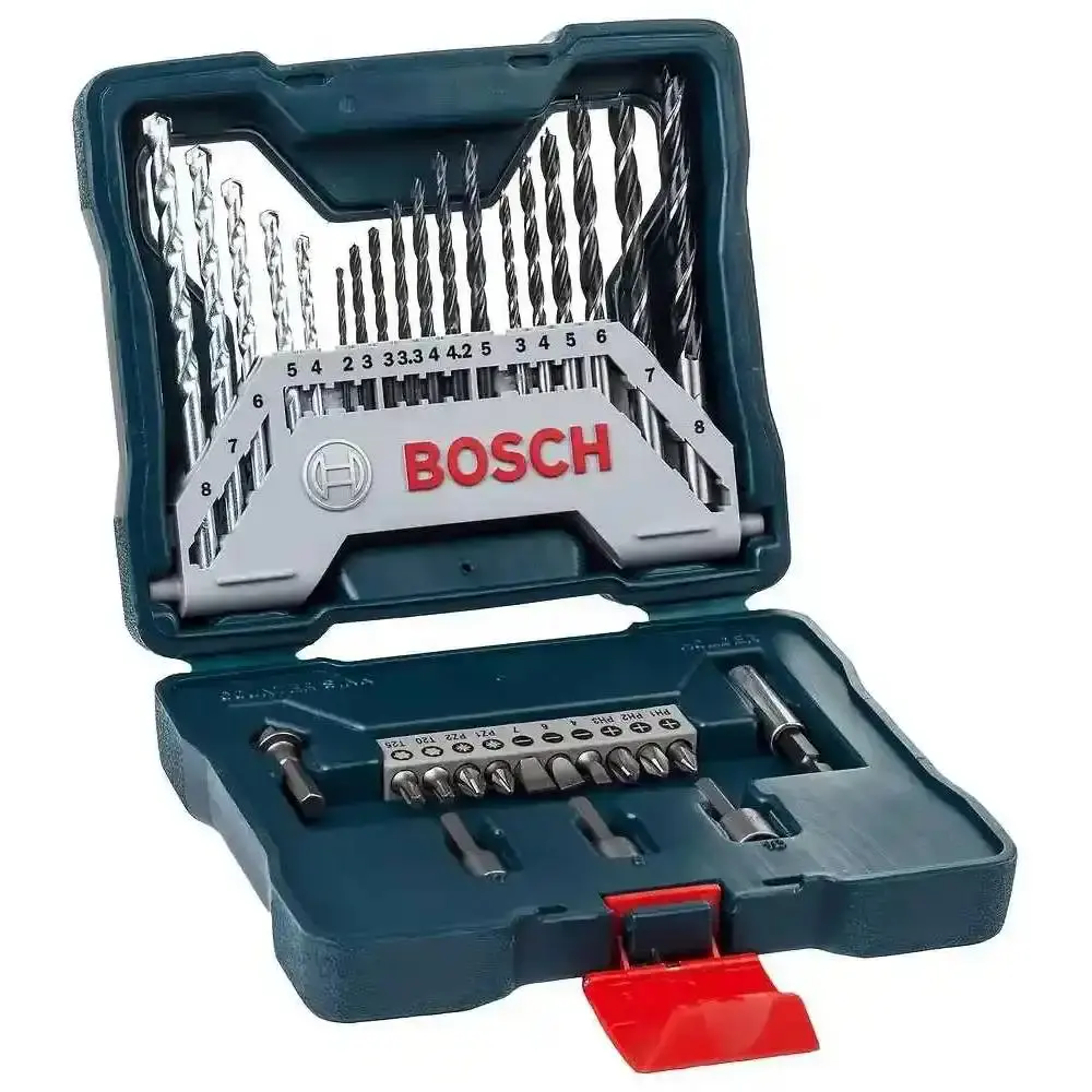 Parafusadeira de impacto a bateria 18V com maleta bateria 2.0AH bolsa e kit de pontas 33 peças Bosch Bivolt — fotografia 4