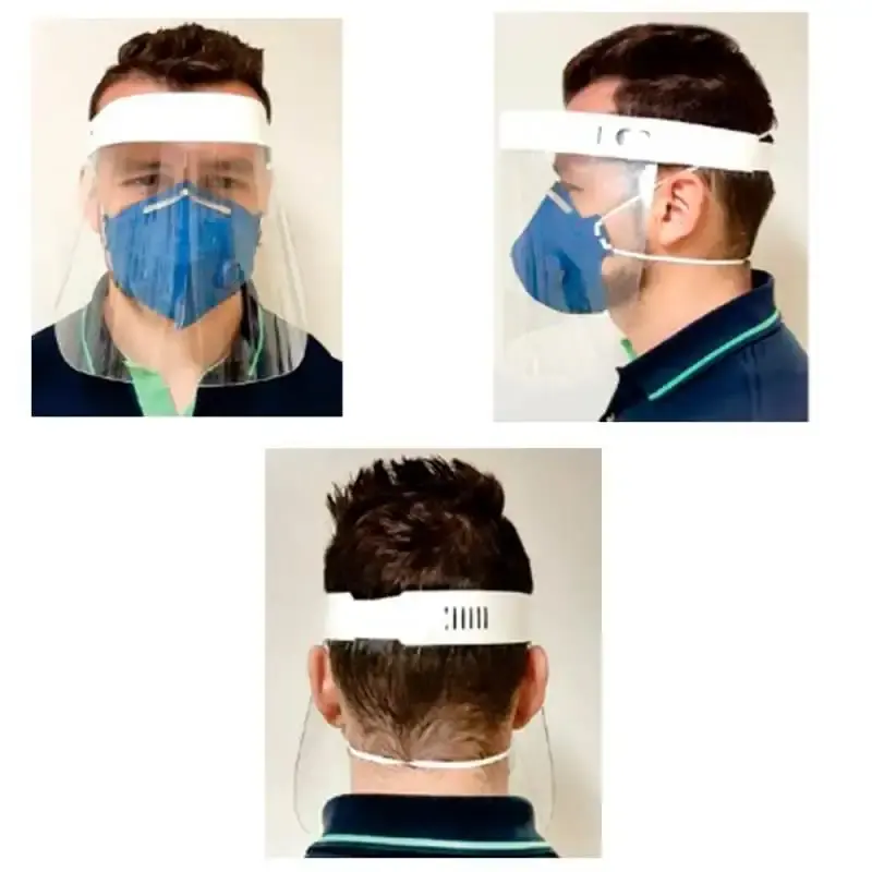 Protetor facial reutilizável e ajustável tipo escudo transparente Extra — fotografia 3