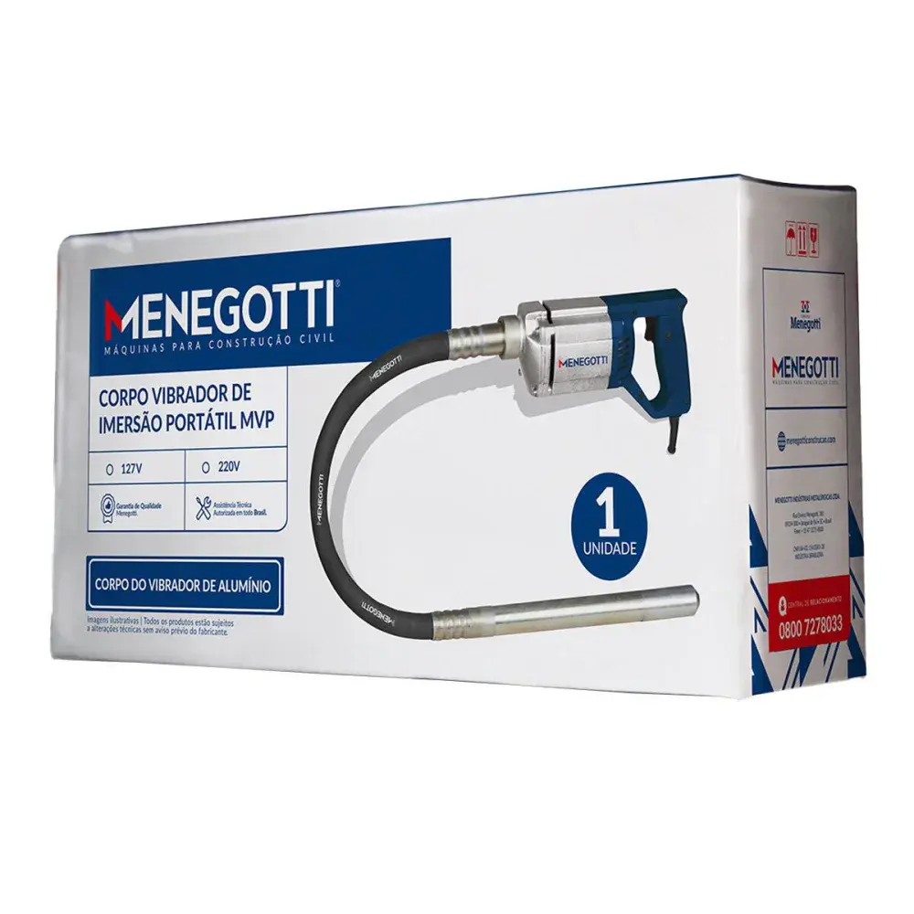 Vibrador de imersão portátil 1000W 220V Menegotti — fotografia 3